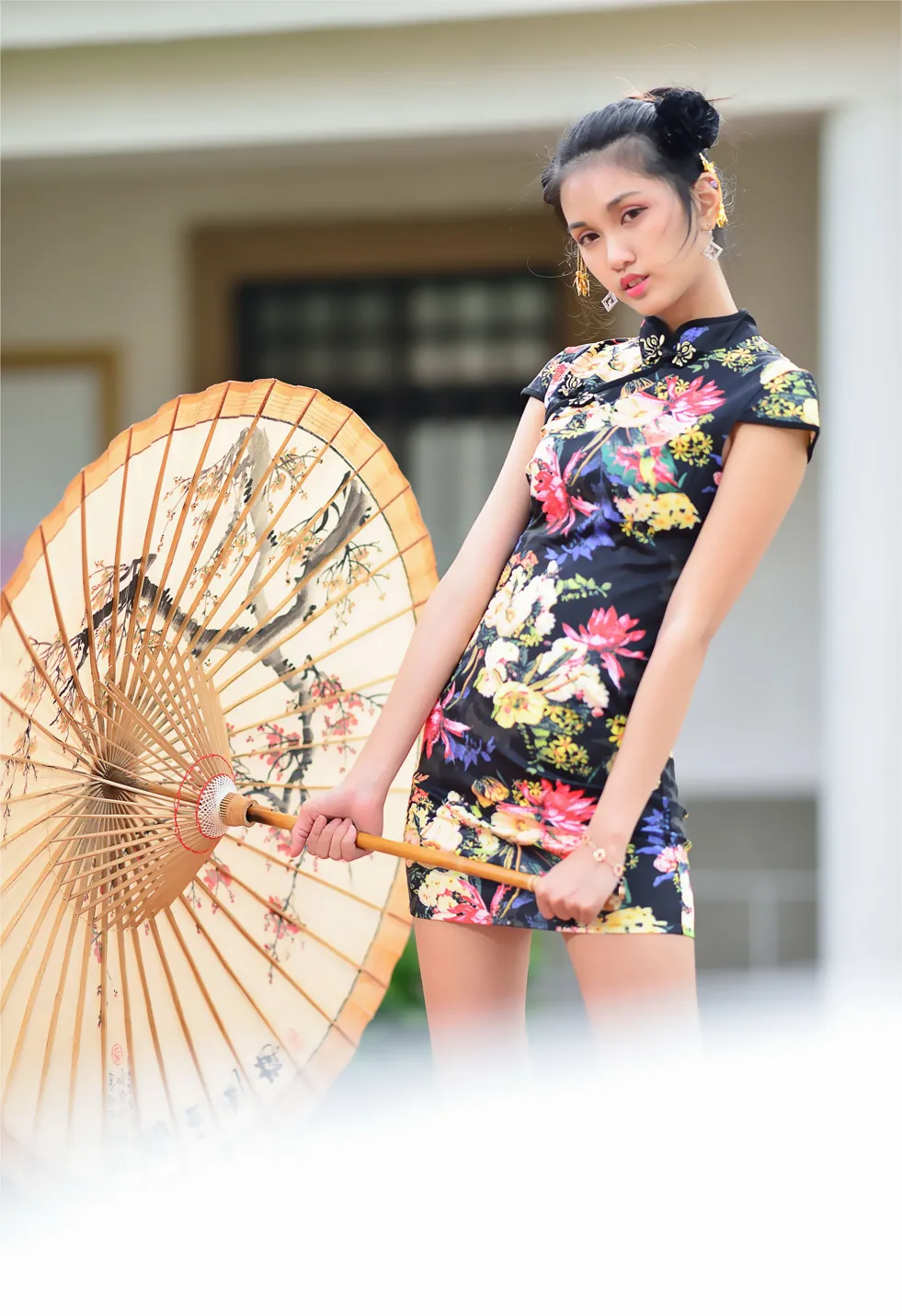 [Mzsock] NO.191 Chen Mengxin short cheongsam high heels beautiful legs street photography#[100P]-53